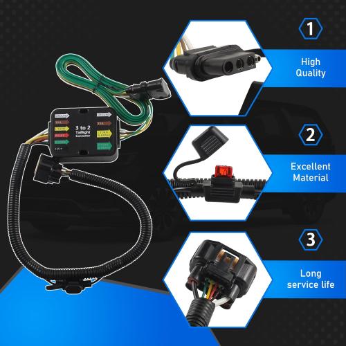 4 Way Trailer Wiring Harness Kit Compatible with 2019-2024 Hyundai Santa Fe Palisade Santa Cruz Tucson 2020-2024 Kia Carnival Sorento Telluride 4-Pin Towing Hitch Wiring Kit Replaces 56420