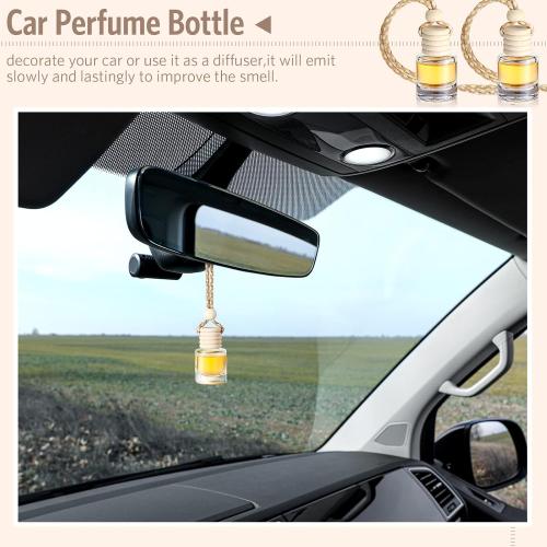 BBTO 100 Pcs Car Air Fresheners Diffuser with Wooden Empty Aromatherapy Diffuser Clear Fragrance Holder Pendant Hanging Perfume Fresheners Bottles for Car Decor(Clear Classic)