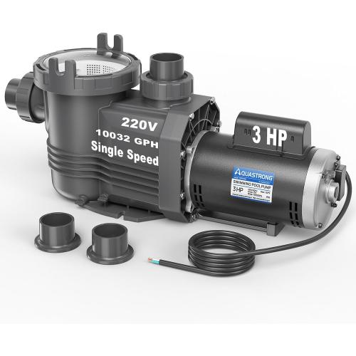 AQUASTRONG In/Above Ground Pool Pump Pure Copper Motor Energy Efficient High Flow Powerful Self Primming Swimming Pool Pumps with Filter Basket, Light Black‼️the product is new‼️
