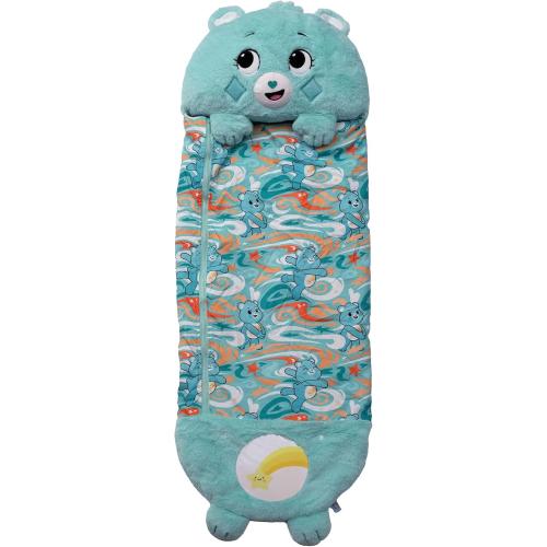 Happy Nappers: Care Bears Sleep Sack Large - Wish Bear - 66 x 30, 2-in-1: Plush Character Opens Into Sleeping Bag, Soft Nap & Play Animal, Kids 3
