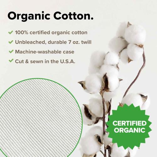 Beige Hullo Buckwheat Pillow Standard Size 20×26 • Organic, Cooling, Firm Pillows for Sleeping • Made in USA