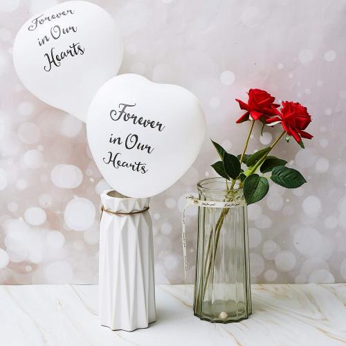 Sumind 60 Pieces Memorial Balloons Funeral Hearts Shape, White
