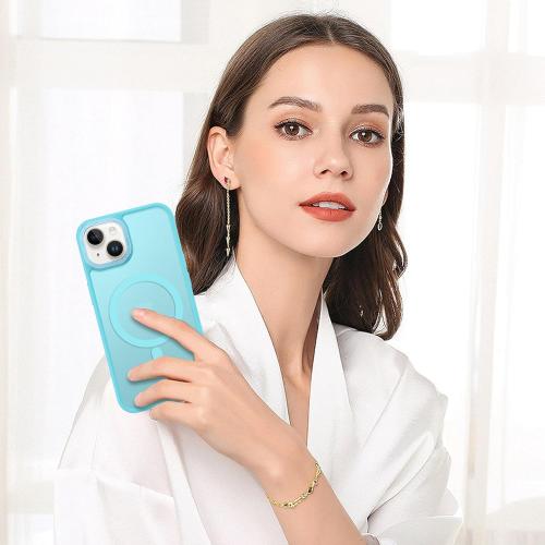 BENTOBEN Magnetic for iPhone 13 Case & iPhone 14 Case [Compatible with Magsafe] Translucent Matte Phone Case iPhone 13/14 Slim Shockproof Women Men Protective Cover for iPhone 13/14 6.1, Lake Blue