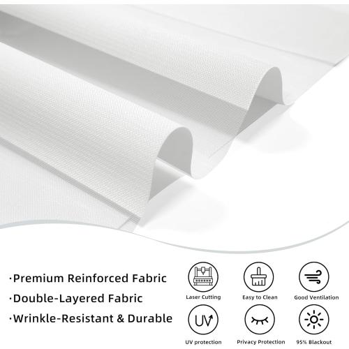 ChrisDowa Cordless Zebra Blinds for Windows, Dual Layer Free-Stop Light Filtering Window Roller Shades, Pull Down Privacy Zebra Shades for Home, Office, Bedroom, Door (35 W x 72 H, White)