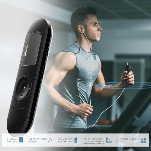 Mp3 Player, USB Mp3 Player with FM Radio, idoooz U2 8GB Music Player Expandable UP to 32 GB, USB Stick Mp3 Player for Running, Recording, Gym, Jogging, Sports, Lossless Sound Quality