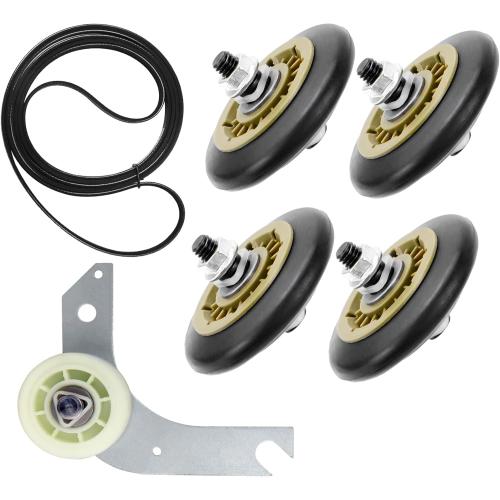 Dryer Repair Kit Compatible With electrolux Dryers Includes 137315300 Dryer Belt(1pc), 134715900 Drum Support Wheel(4pcs) and 134793500 Idler Pulley(1pc), Figure 7 Shows More Compatible Models