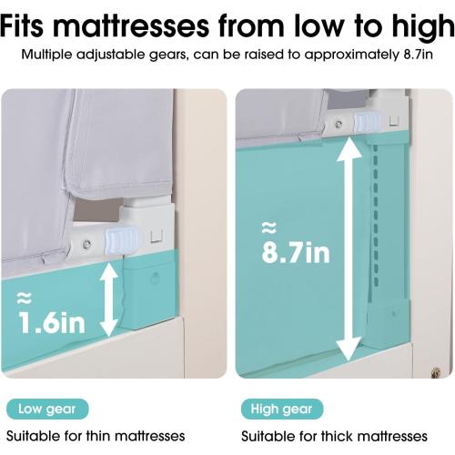 Baby Bed Rail Guard for Toddlers - 47 Toddler Bed Side Rails for Twin, Full, Queen Bunk Size Bed Swing Down Bedrail Extral Tall Child Safety Side Railing Guards for Kids