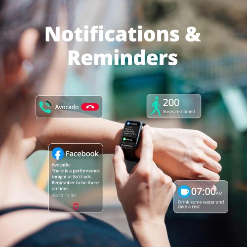 Fitness Tracker Smart Watch for Men Women, 1.47 HD with Bluetooth, 24/7 Heart Rate & Blood Oxygen Monitor, Sleep & Step Counter, 100  Sports Modes, IP68 Waterproof, Compatible with Android iOS