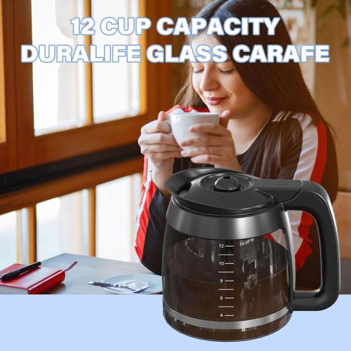 12-Cup Coffee Pot Replacement Carafe Compatible with Ninja Coffee Brewer Maker Models CE251 CE201 CE201C CE200 CE200C Model# XGLSLID200
