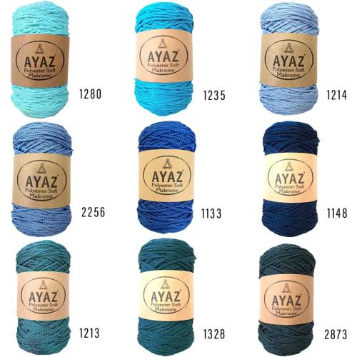 Macrame 3mm Craft Cord, Colored Soft Polyester 250 gr 175 m DIY Line, Wall Hanging Rope, Bag, Basket String, Crochet and Knitting Yarn (4079)