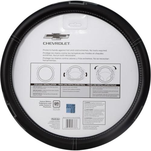 Plasticolor 006788R01 Chevrolet Silverado 2500HD and 3500HD Gray Bowtie Logo Steering Wheel Cover