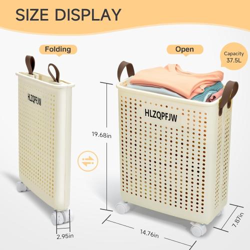 Cream Yellow Medium HLZQPFJWcollapsible laundry baskets,laundry basket with wheels,laundry hamper with wheels,dorm laundry hamper,childlaundry basket plastic (Cream yellow, Medium)
