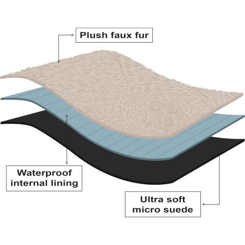 PawProof Fuzzy Pet Throw Blanket - Waterproof Blanket for Dogs & Cats - Faux Fur & Ultra-Soft Microsuede - Beige S Size (28x38)