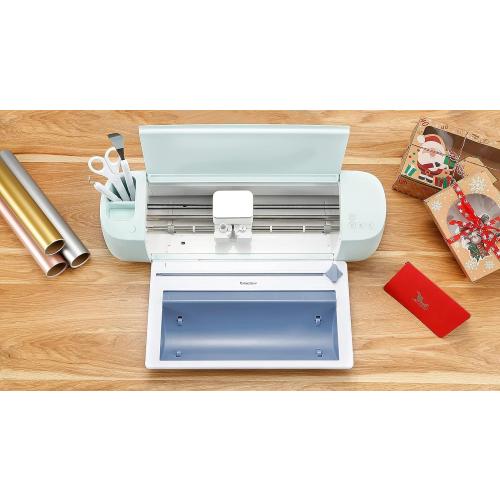 Blue and White RANCOVY Vinyl Roll Holder with Trimmer for Cricut Maker 3 and Cricut Explore 3, Perfect for Clean Precise Cuts of Smart Vinyls and Heat Transfer Vinyl Iron On
