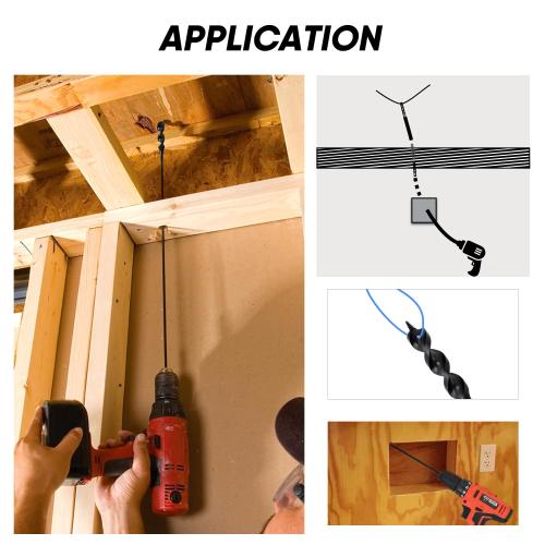 HUAALIUCHE Installer Drill Bit 48-Inch x 3/4-Inch Fish Bit for Pulling Wire Through Tight Spaces with Minimal Damage -1 Pack