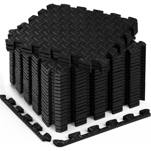 18pcs Puzzle Exercise Mat, 12.6x12.6x0.4, 18sqft EVA Interlocking Foam Floor Tiles, Non-Slip, Protective, Water-Resistant Flooring for Home Gym & Workout Equipment