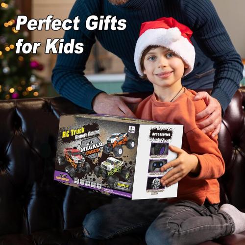 Scientoy Remote Control Car, 20KM/H Monster Truck Toys for Ages 5-7, 1:16 Scale All Terrain RC Cars for Boys & Girls Age 4-7, 2.4Ghz Off Road RC Truck, Christmas Birthday Gift for Kids