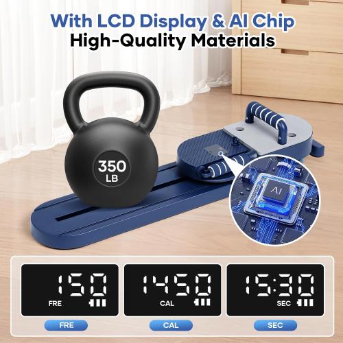 Pilates Reformer Board, 15-in-1 Mini Pilates Machine Set, Multifunctional & Foldable Core Exercise Ab Board, Portable Pilates Board for Home Office Workout Equipment