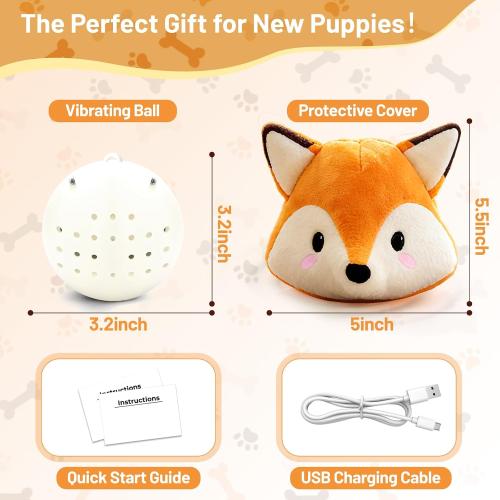 Interactive Fox Puppy Toy for Boredom Relief - Automatic Self-Moving, Bouncing & Vibrating with Sound for Entertainment & Play | Rechargeable & Chew-Resistant for All Breed Sizes