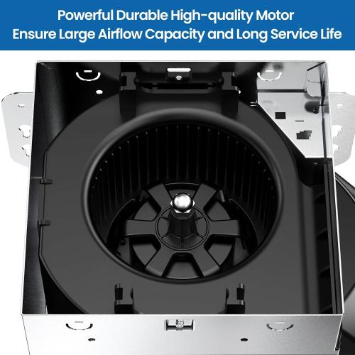 White Bathroom Exhaust Fan with Light - 110 CFM Ventilation, 1.0 Sones - Easy Installation, Energy Efficient, White Finish, Dimmable LED 3000K/4000K/5000K for Home Bath Office Hotel
