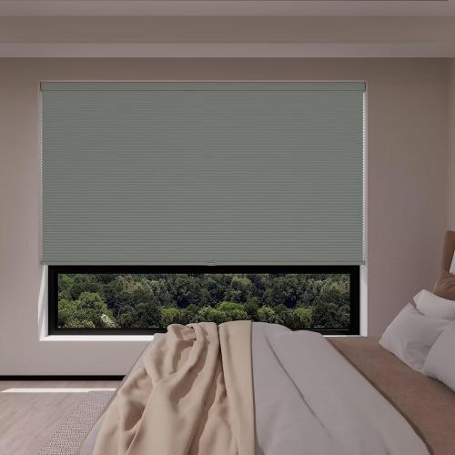 MYshade Cordless Blackout Window Blinds & Shades Pull Down Room Darkening Window Shades Light Blocking Honeycomb Cellular Shade for Indoor Windows Easy to Install 59 inch Wide, H72 Grey Blinds