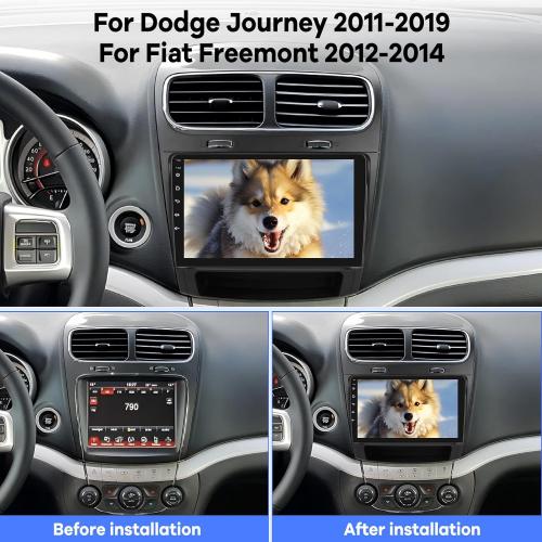 [2G 64G] Car Radio for Dodge Journey 2011-2019 and for Fiat Freemont 2012-2014, 9 inch Touch Screen Android Stereo, HiFi Audio/Carplay/Android Auto/SWC/Bluetooth/WiFi