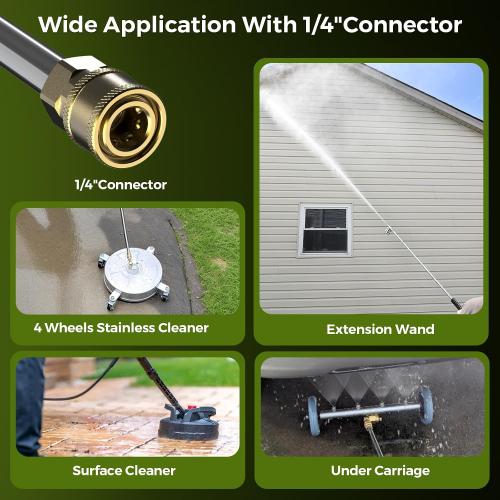 GREEN AND BLACK Electric Pressure Washer - 4000PSI 2.8GPM Electric Power Washer with 35ft Cord 26ft Hose, High Pressure Washers Includes 5 Nozzles, Foam Cannon for Cars, Homes, Driveways
