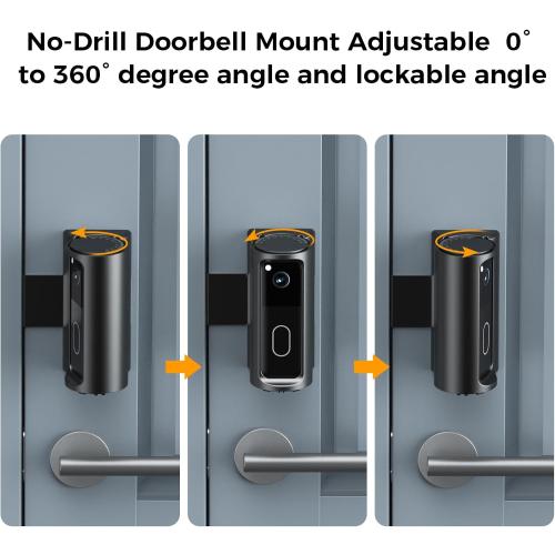 Blink Doorbell Mount Adjustable 360° Degree Angle Compatible with Blink Video Doorbell(2025 Model), No-Drill Blink Camera Bracket Holder for Home, Apartment & Dorm (Door Mount)