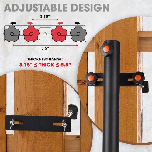 Patio Umbrella Holder, Heavy Duty Deck Umbrella Mount, Umbrella Holder for Deck Railing, Deck Mount Umbrella Holder, Umbrella Deck Mount, Deck Umbrella Holder, Umbrella Clamp for Deck (Black - Set 1)