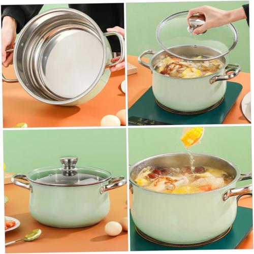 Mobestech Stainless Steel Stock Pot with Lid Heavy-Duty Cooking Pot for Soup and Stew Large Capacity Induction-Compatible Kitchen Cookware