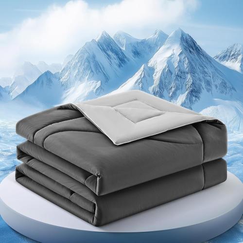 Cooling Comforter Queen Size for Hot Sleepers，80″x90″, Dark Grey