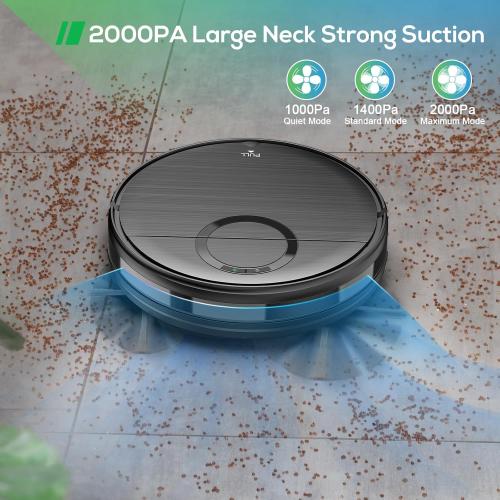Robot Vacuum and Mop Combo, 2 in 1 Mopping Robotic Vacuum Cleaner with Schedule, Wi-Fi/App/Remote, Strong Suction, Self-Charging, Slim, Ideal for Hard Floor, Pet Hair, Low-Pile Carpet