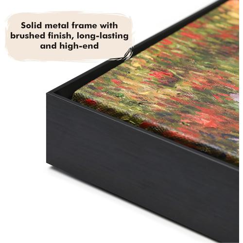 40x40 Frame for Stretched Canvas Art, DIY Metal Canvas Floater Frames with 1.5 Deep for Oil Diamond Paintings Vintage Prints Artwork, Aesthetic Home Accents Living Room Decor (Black)