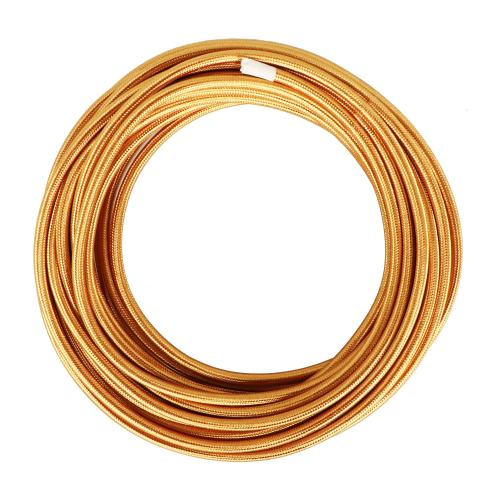 Helunsi 32.8ft Cloth Covered Lamp Cord, 18 AWG 2 Conductor Gold Vintage Electrical Cord Braided Electrical Wire, 18 Gauge Round Rayon Fabric Covered Wire for DIY Antique Industrial Lighting Project