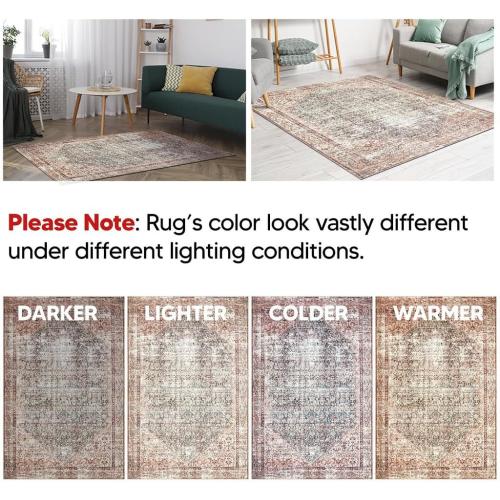 Keen Home Design 2x10 Rug - Machine Washable Runner Rug with Non-Slip Backing, Ideal for Hallway, Entryway, Kitchen, Laundry Room - Vintage, Easy Clean, Durable, Low Pile - (2'6 x 10')