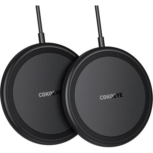 Wireless Charger, 15W Max Fast Wireless Charging Pad 2-Pack Compatible with iPhone 17/17 Air/17 Pro/17 Pro Max/16/15/14/13/12/Samsung S24/S24Ultra/S23Ultra/S22/S21,AirPods Pro2