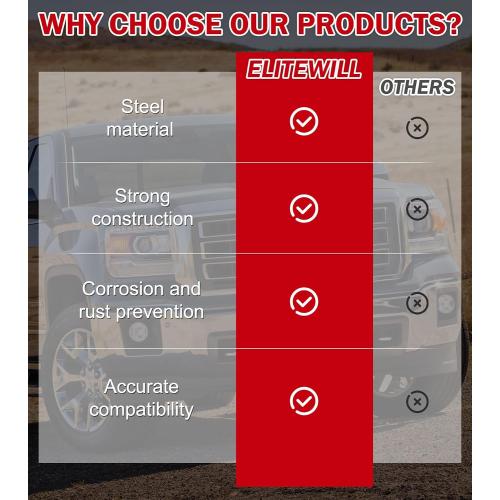 ELITEWILL Mid-rear Frame Repair Kit Fit for 2007-2014 Chevy Silverado 2nd Gen and GMC Sierra 1500 3rd Gen Ext & Crew Cab Chevy Frame Rust Repair