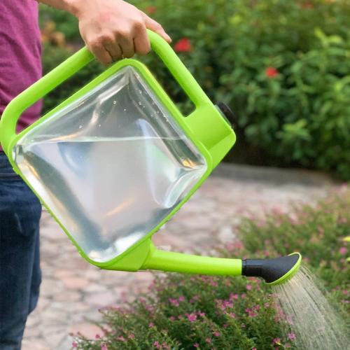 Centurion 1407 Foldable Clear Plastic Watering Can,1½ Gal with Rotating Nozzle, Long Stem Spout, Compact Ergonomic Design with Sprinkler & Pouring System Ideal for Indoor/Outdoor Lawn & Garden - Lime