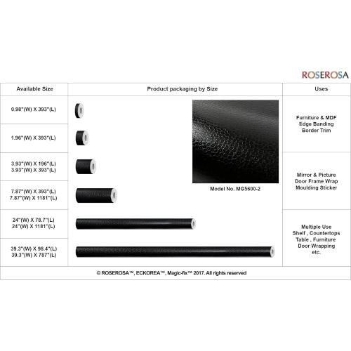 ROSEROSA Peel and Stick Faux Leather Self-Adhesive Wallpaper Door Wrap Countertop Moulding Trim MG5600-2