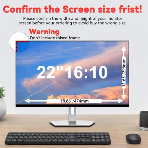 J J-Dream [2 Pack] 22 Inch Privacy Screen for Computer Monitor Blue Light Screen Protector Anti Glare Anti-Scratch Monitor Privacy Shield Screen 22 Inch 16:10 Aspect Ratio