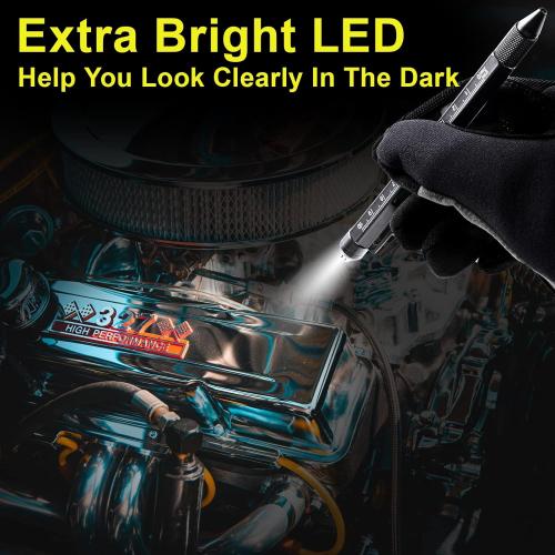 Gifts for Men, Dad, Him, Husband, 9 in 1 Multitool Pen Set with LED, Stylus, Level, Screwdriver, Mens Gift from Daughter, Wife, Son, Cool Gadgets Birthday Gifts for Men, Father, Black, 1 Pack