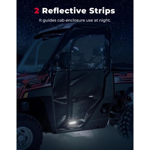 KEMIMOTO Upgraded Zipper Soft Doors, UTV Cab Enclosure Water-Resistant Compatible with Polaris Ranger XP 1000 2017-2026, Ranger 1000 2020-2026