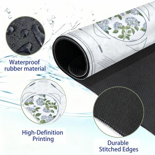Blue Hydrangea Floral Mahjong Mat 31.5 x 31.5 in, Grandmillennial Flower Cottagecore Anti-Slip Noise-Reducing Mahjong Mat for Table Board, Games Tile Games, Poker and Cards