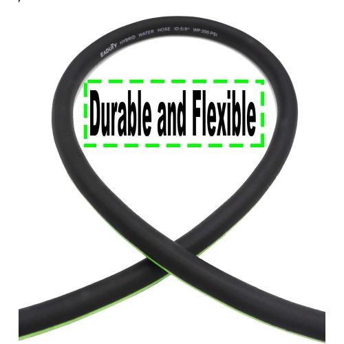 Hybrid Garden Hose 5/8 IN. x 50 FT, Heavy Duty, Lightweight, Flexible with Rotatable Grip Handle and Solid Brass Fittings, set of 2