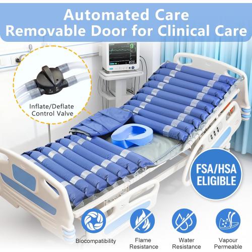 ‼️could be missing items ‼️Medical Alternating Pressure Relief Air Mattress Topper for Bedsore | Quiet Pump, Movable Door, Durable Twin Pad for Bedridden Patients in Long-Term, Home & Hospital
