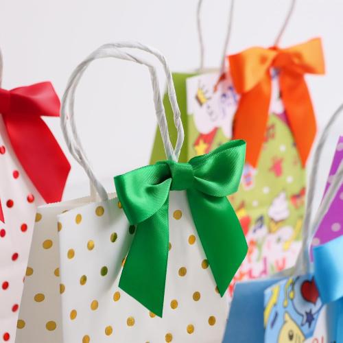 AIMUDI 6 Colors Rainbow Ribbon Twist Tie Bows 3.5 Premade Satin Ribbon Bows for Pride Day Pre-Tied Mini Bows for Crafts, Gift Wrapping, Baby Shower, Birthday, LGBT Party Favors - 60 Counts