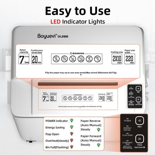 200-Sheet Auto Feed Paper Shredder, Touchscreen Heavy Duty Shredders, 40 Min Non-Stop, P-5 Ultra Security Commercial Shredder for Home Office, Micro Cut with Wheels, 5.8 Gal Bin, <60 dB