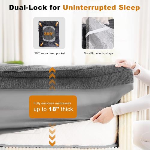 Dual Layer 4 Inch Bamboo Memory Foam Mattress Topper Twin Size, 2 Inch Thick Soft Quilted Pillow Top Cover Plus 2 Inch Charcoal Gel Memory Foam Mattress Pad for Back Pain Relief