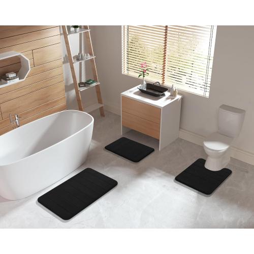 Yimobra Memory Foam Bathroom Rugs Sets 1 Piece - Super Soft Absorbent Quick Dry Bath Mat Set, Machine Washable Non Slip Floor Carpet for Tub Shower & Single Sink , blue.