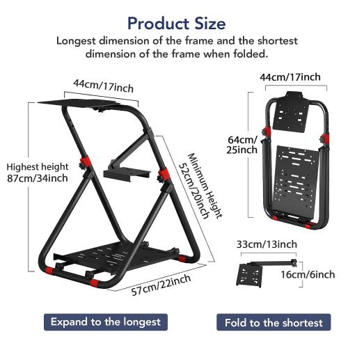 DIWANGUS Foldable Racing Wheel Stand,Height Adjustable Steering Wheel Stand | Racing Simulator Cockpit fit for Logitech G29 G923 G920 G27 G25 Thrustmaster MOZA for Xbox PS4 PS5 PC, Pre-Assembled Design